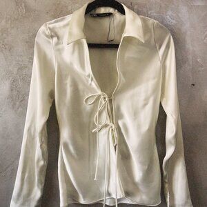 White Long-Sleeve Blouse